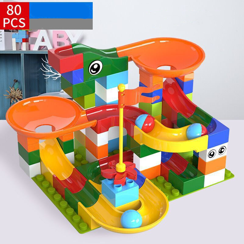 Kids Marble Run Building Blocks Set – DIY Slide Construction Toy