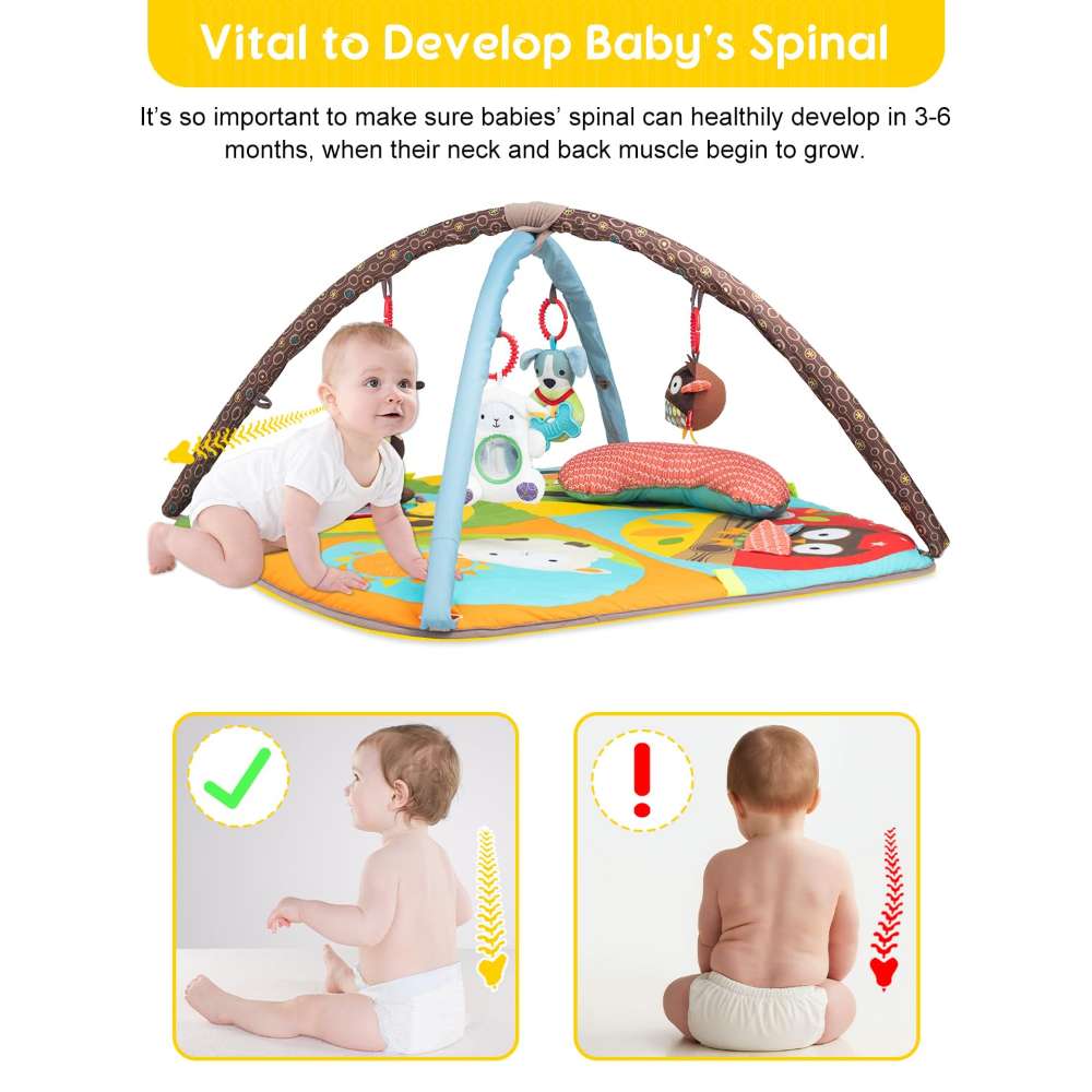 Baby Play Mat Gym with Toys – Thick Soft Activity Mat 0–6M