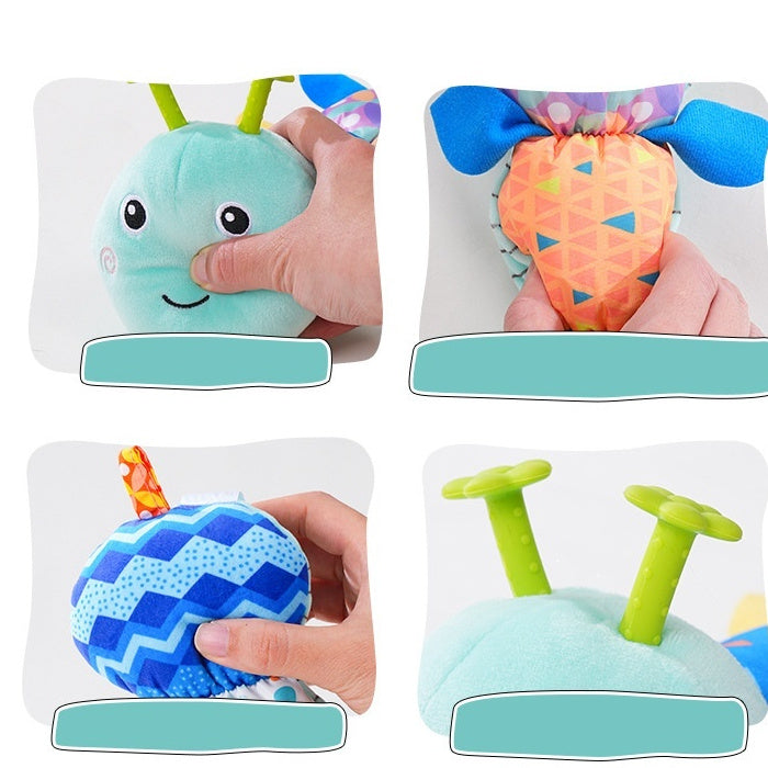 Soft Baby Plush Doll Toy with Teether – Sensory Infant Toy