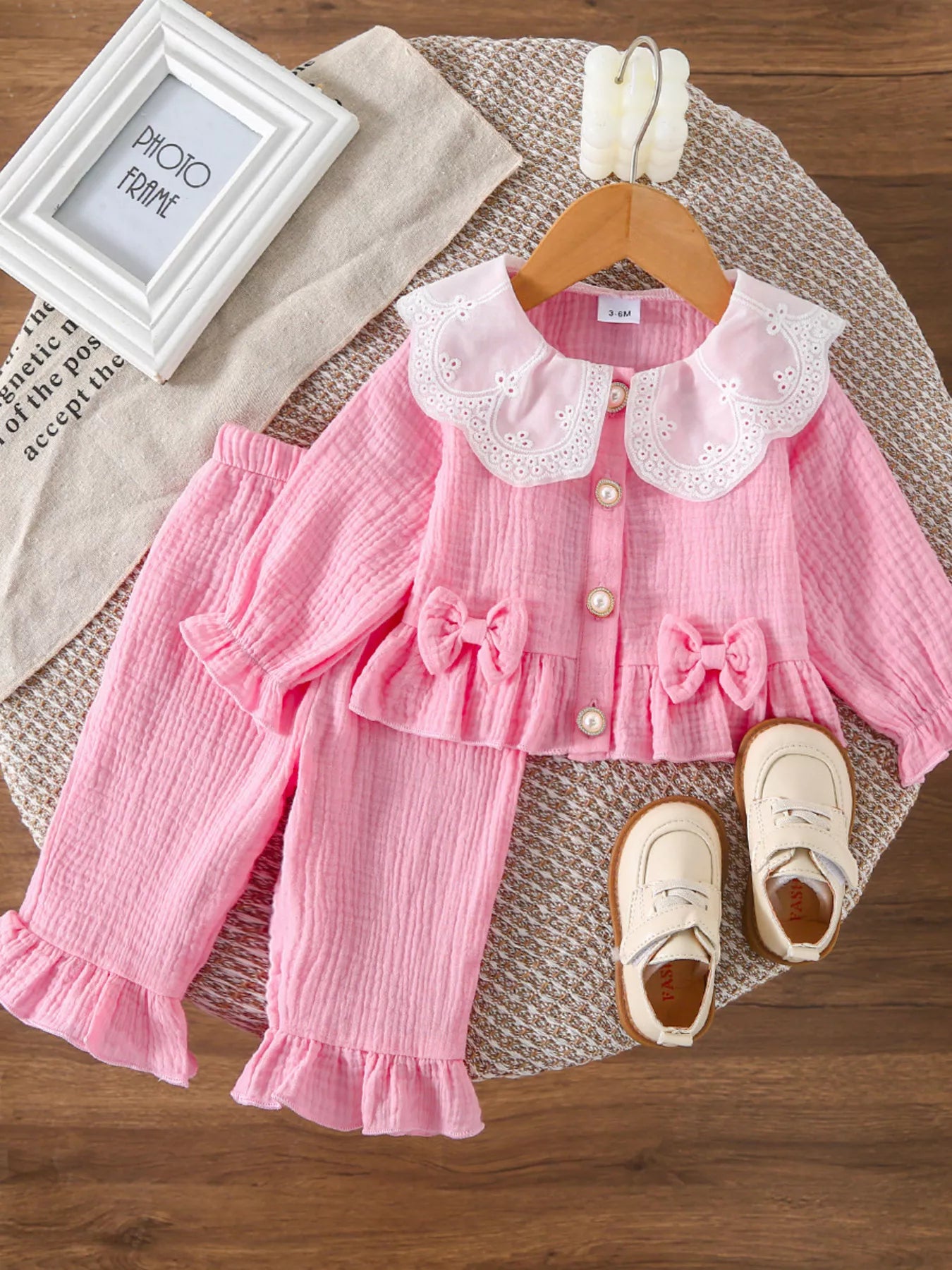 Baby Girl Ruffle Bow 2-Piece Outfit Set