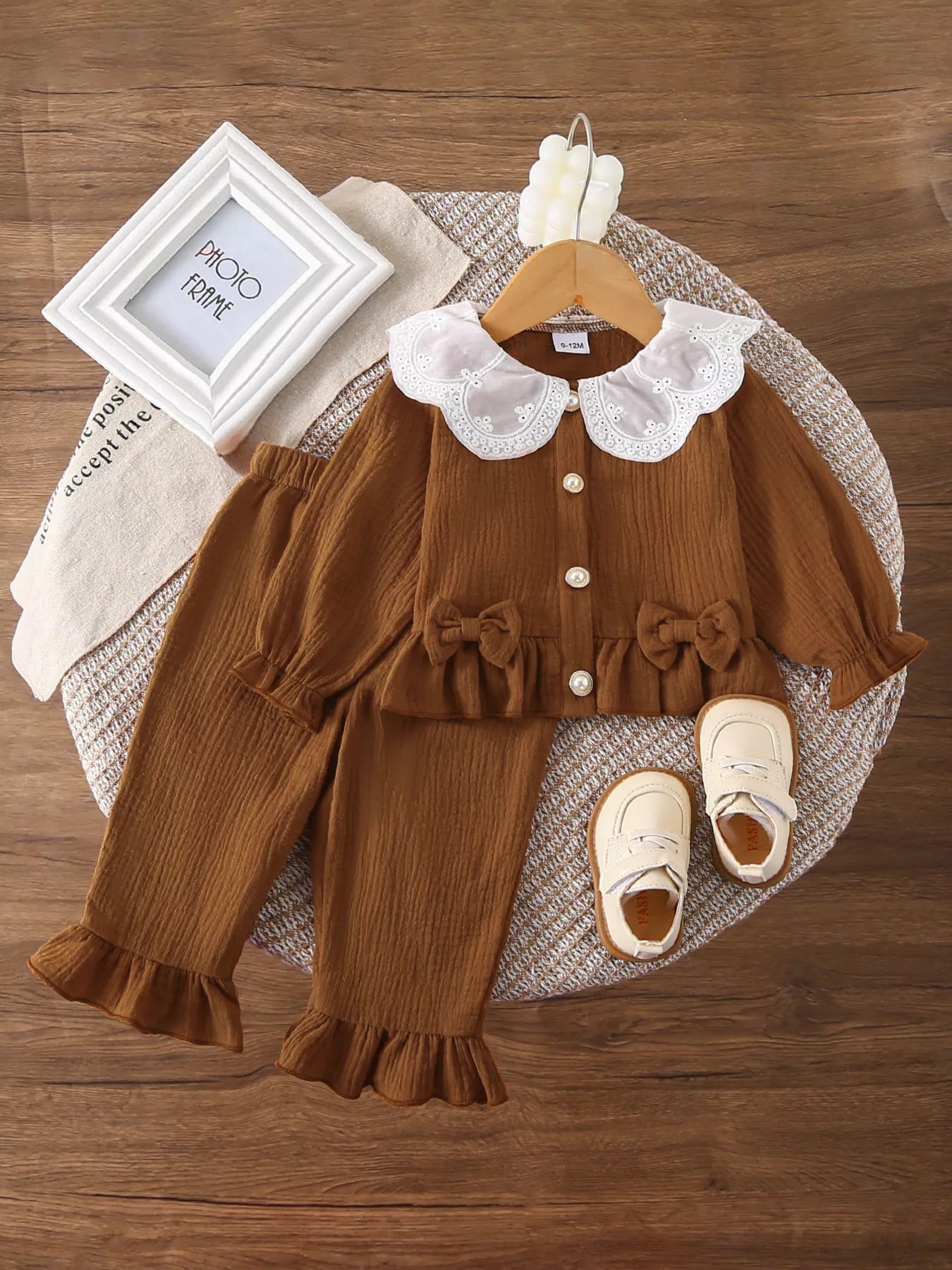 Baby Girl Ruffle Bow 2-Piece Outfit Set