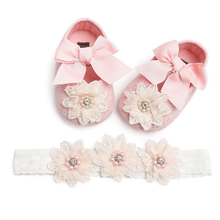 Floral Lace Baby Shoes Soft Sole First Walker Princess Shoes