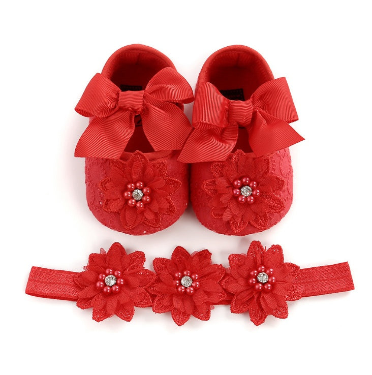 Floral Lace Baby Shoes Soft Sole First Walker Princess Shoes