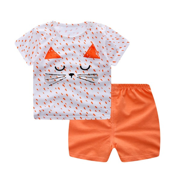 Kids Cartoon T-Shirt & Shorts Set