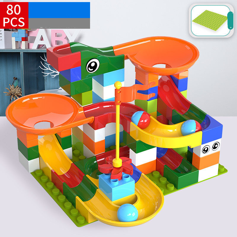 Kids Marble Run Building Blocks Set – DIY Slide Construction Toy