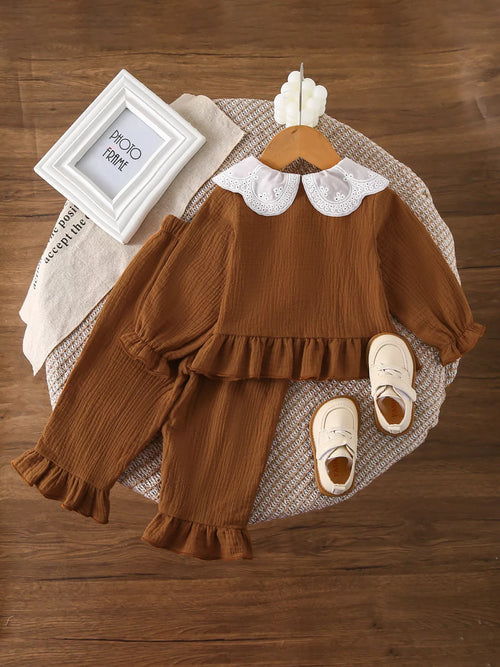 Baby Girl Ruffle Bow 2-Piece Outfit Set