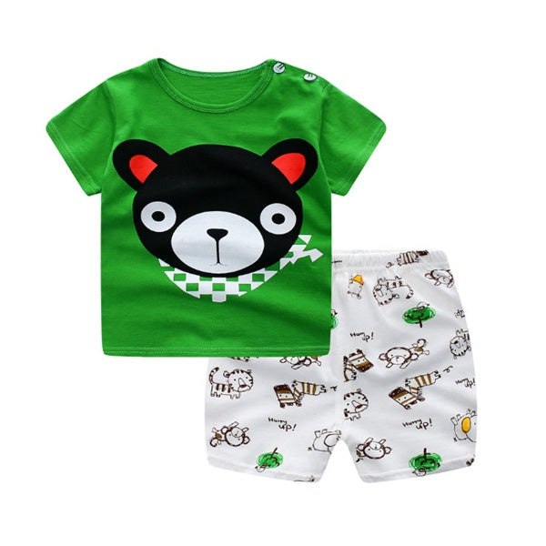 Kids Cartoon T-Shirt & Shorts Set
