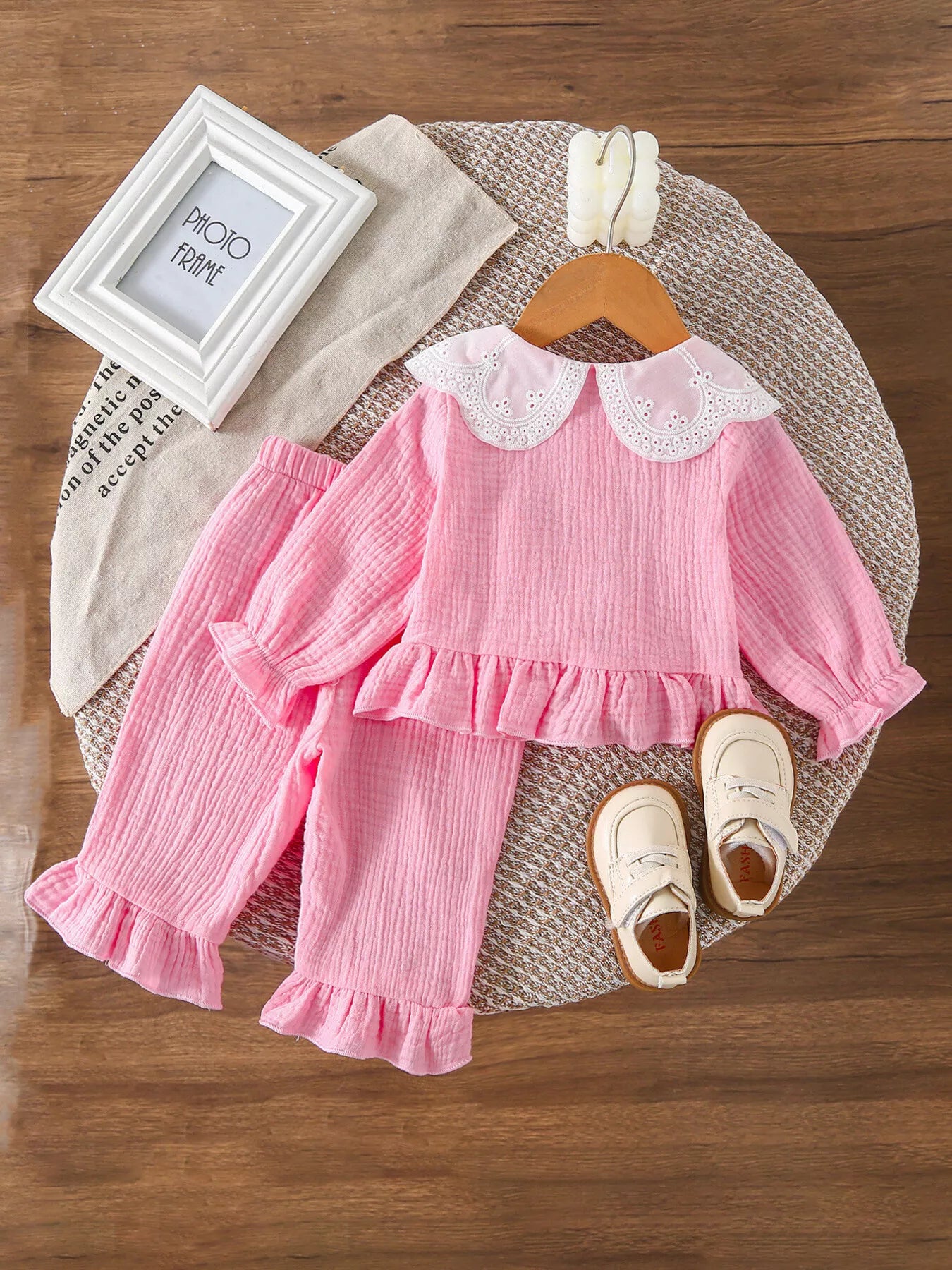 Baby Girl Ruffle Bow 2-Piece Outfit Set