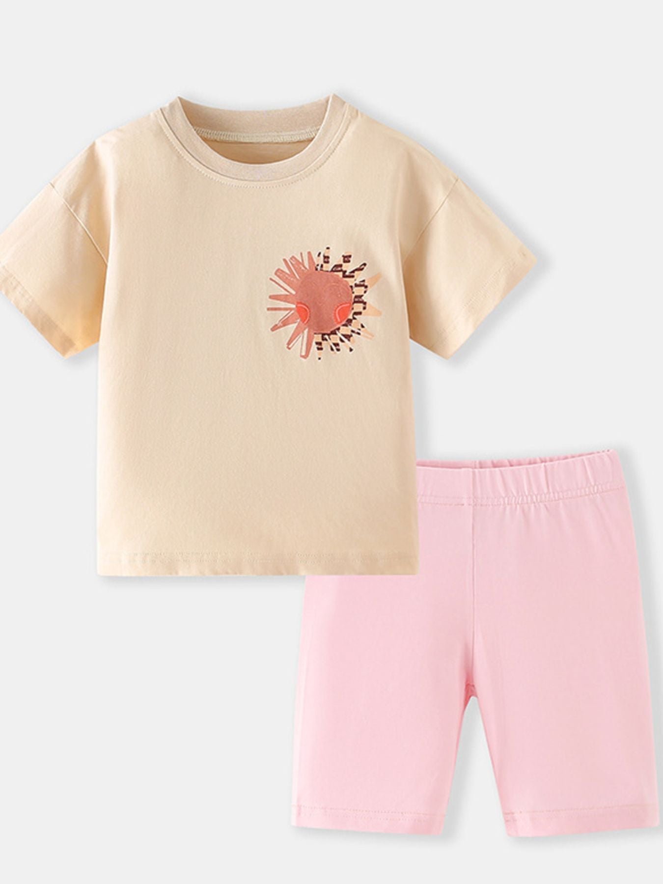 Girls Graphic Tee & Biker Shorts Set