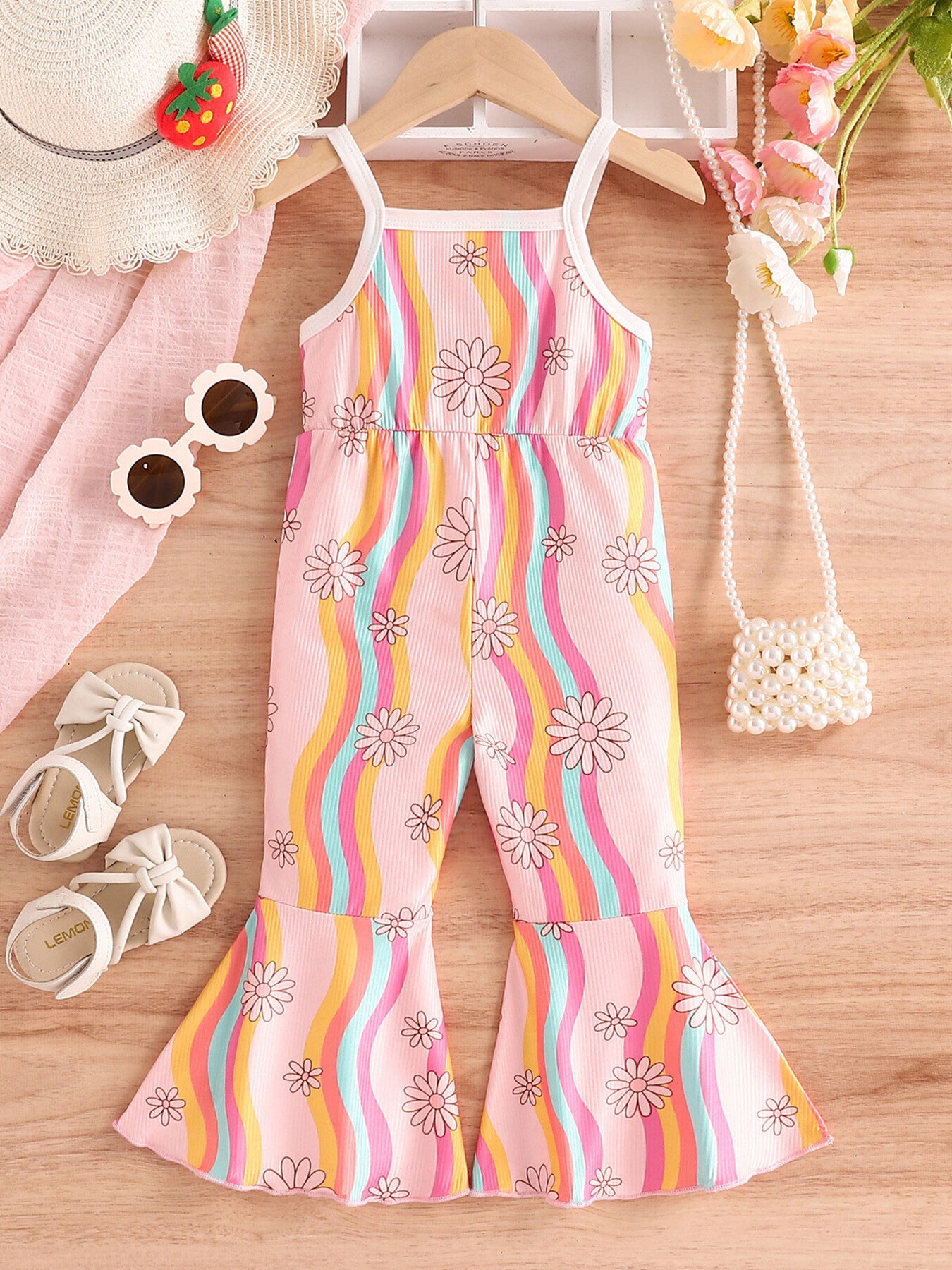 Girls Floral Print Flare Leg Jumpsuit – Cute Summer Outfit