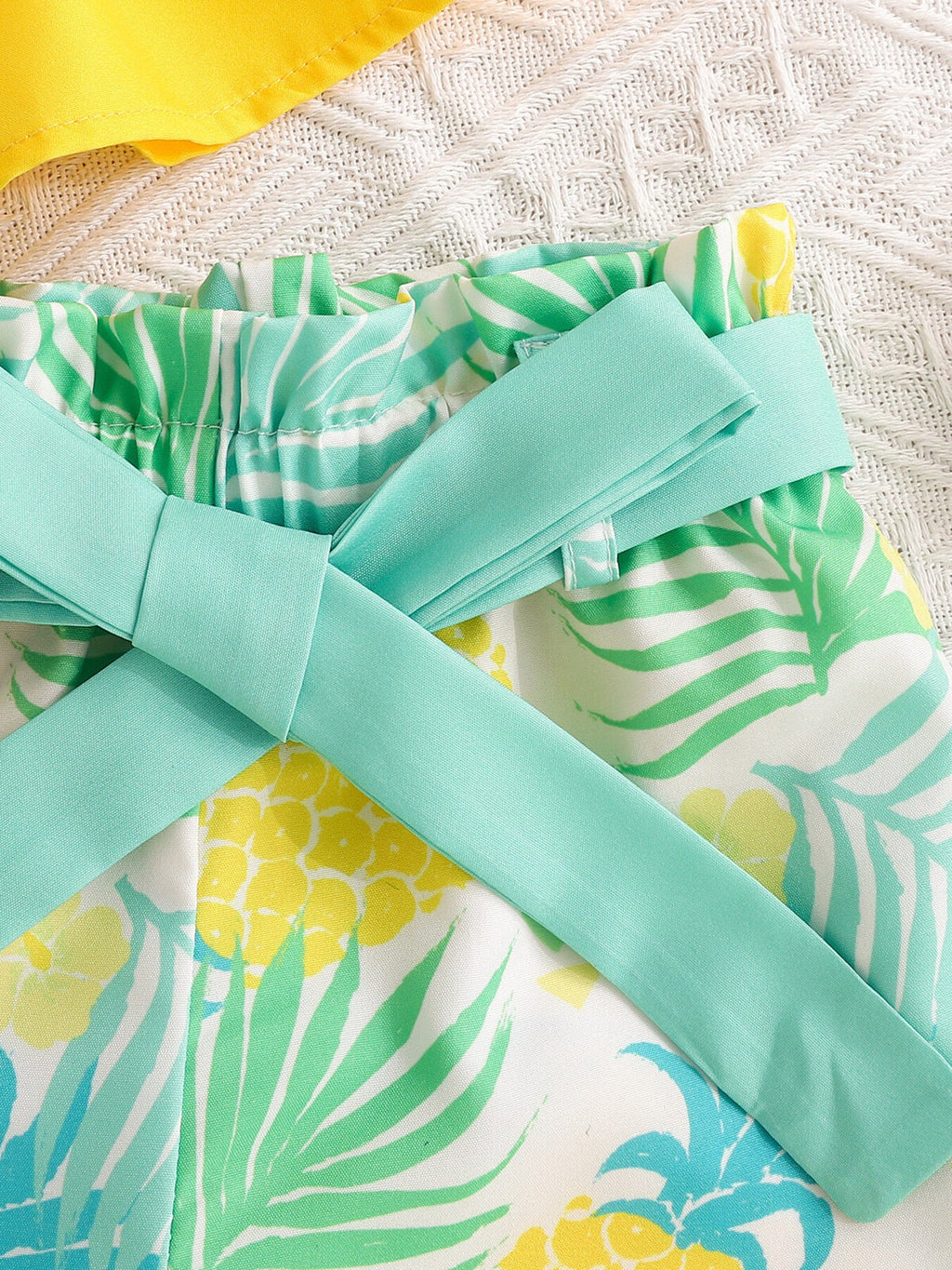 Girls Ruffle Cami & Pineapple Shorts Set