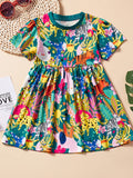 Girls Printed Pocket Summer Dress
