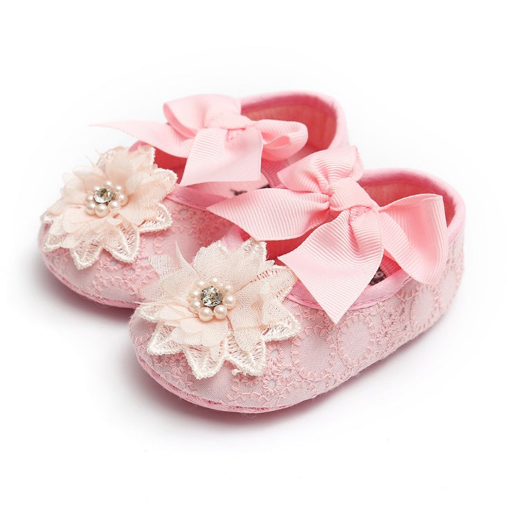 Floral Lace Baby Shoes Soft Sole First Walker Princess Shoes