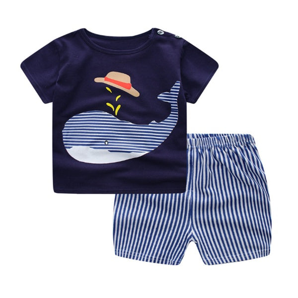 Kids Cartoon T-Shirt & Shorts Set
