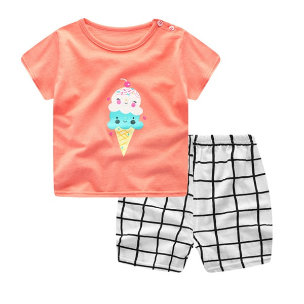 Kids Cartoon T-Shirt & Shorts Set