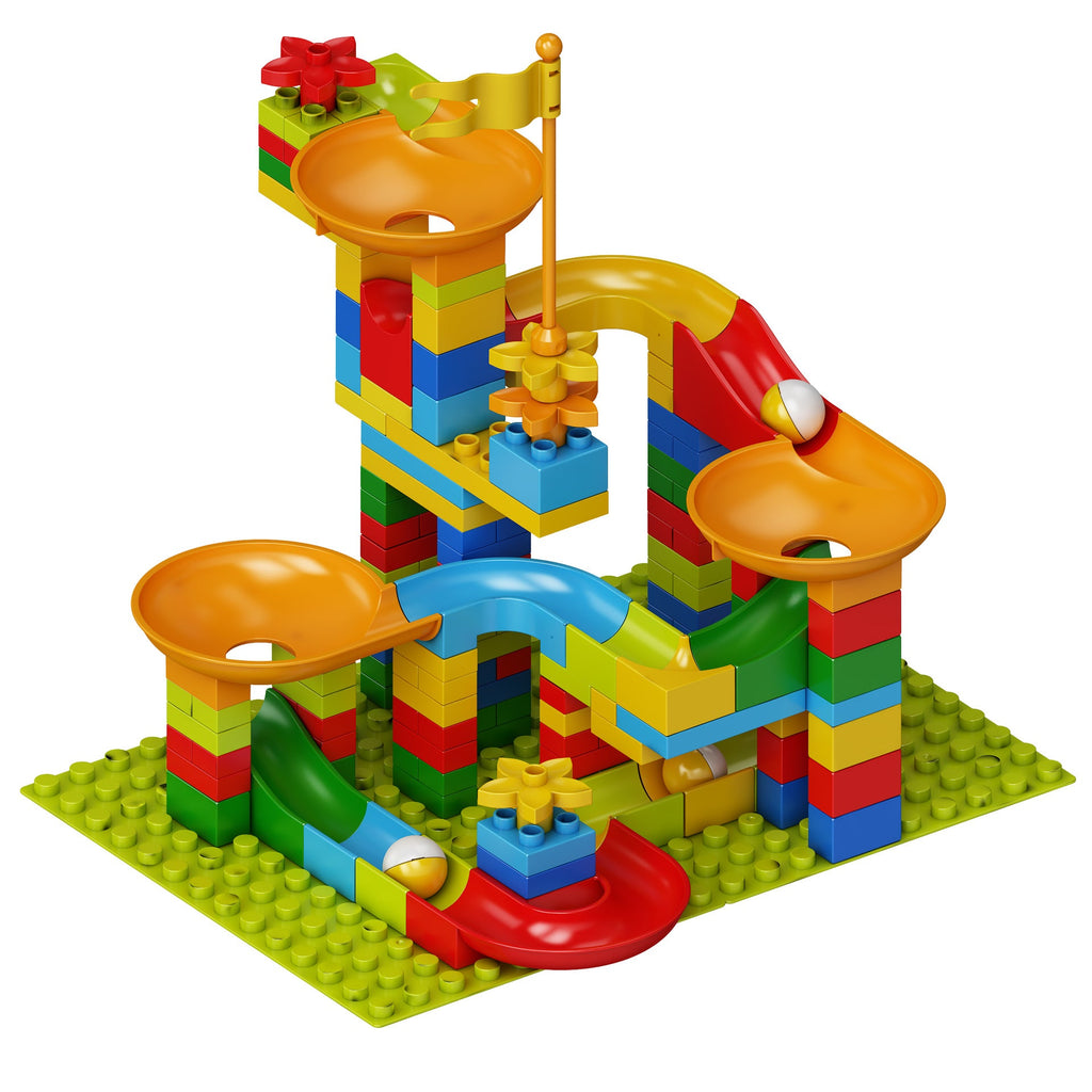 Kids Marble Run Building Blocks Set – DIY Slide Construction Toy