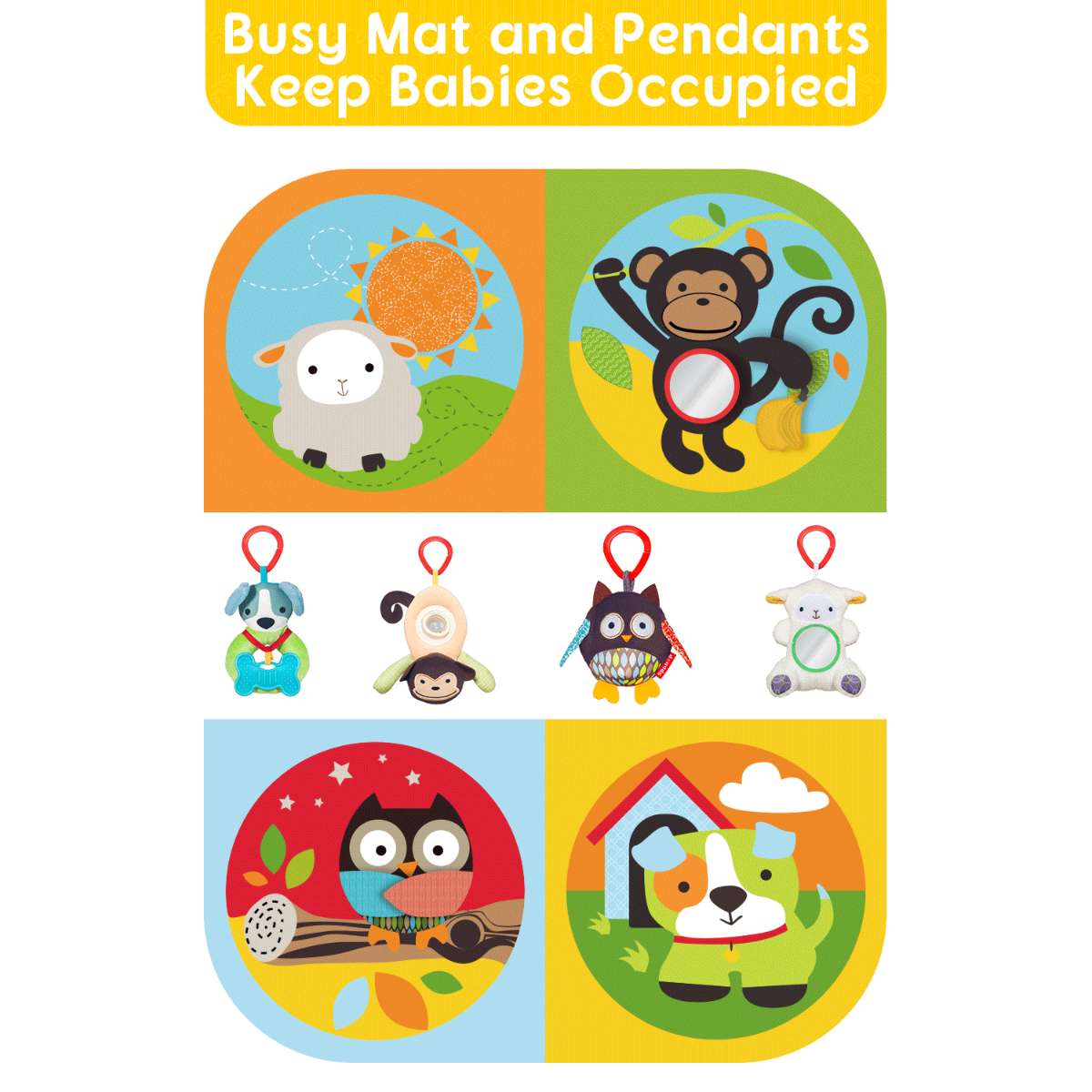 Baby Play Mat Gym with Toys – Thick Soft Activity Mat 0–6M