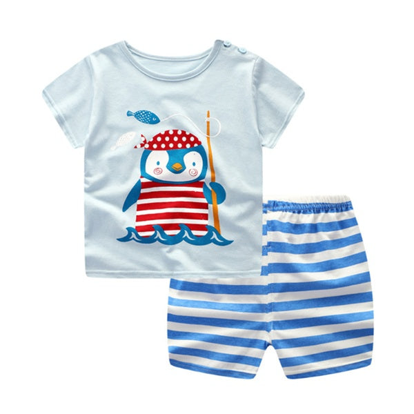 Kids Cartoon T-Shirt & Shorts Set